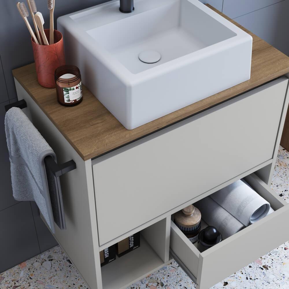 Conjunto Armario E Gabinete Com Cuba 60cm Mel Arenas Proddy - 7