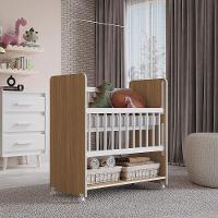 Mini Berço Grade Movel 89 Cm Outside Branco Nature Mobbs - 5