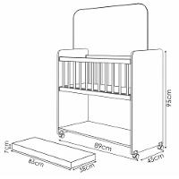 Mini Berço Grade Movel 89 Cm Outside Branco Mobbs Branco - 3