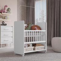 Mini Berço Grade Movel 89 Cm Outside Branco Mobbs Branco - 5