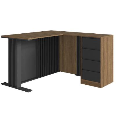 Mesa Escritorio Em L Office 130x120 Cm 4g Cj8020 Mel Grafite Faem