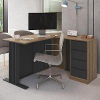 Mesa Escritorio Em L Office 130x120 Cm 4g Cj8020 Mel Grafite Faem - 2