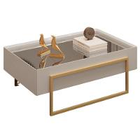 Mesa Centro Espelhada 92 Cm Pes Metal Kika Bali Dourado Dj Moveis - 1