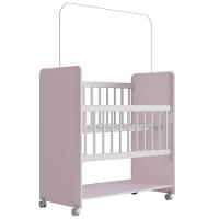 Mini Berço Grade Movel 89 Cm Outside Branco Rosa Mobbs - 1