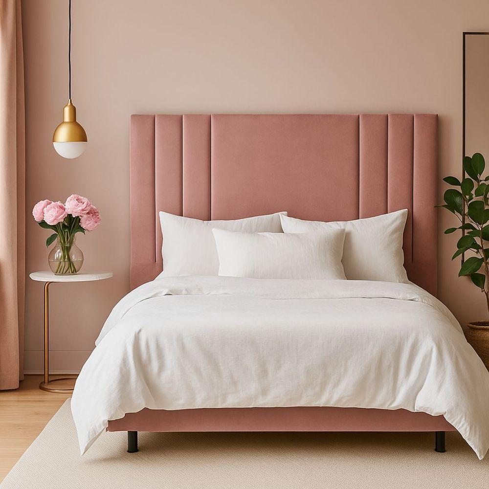 Cabeceira Solteiro Estofada 90 Cm Suede Frame Cama Box Elegante Rose - 2