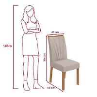 Conjunto Sala De Jantar Mesa Easy Tower 170x90cm Mdf/vidro Com 6 Cadeiras Confort Tecido Boucle Bege Amendoa/off White