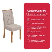 Conjunto Sala De Jantar Mesa Easy Tower 170x90cm Mdf/vidro Com 6 Cadeiras Confort Tecido Boucle Bege Amendoa/off White - 10