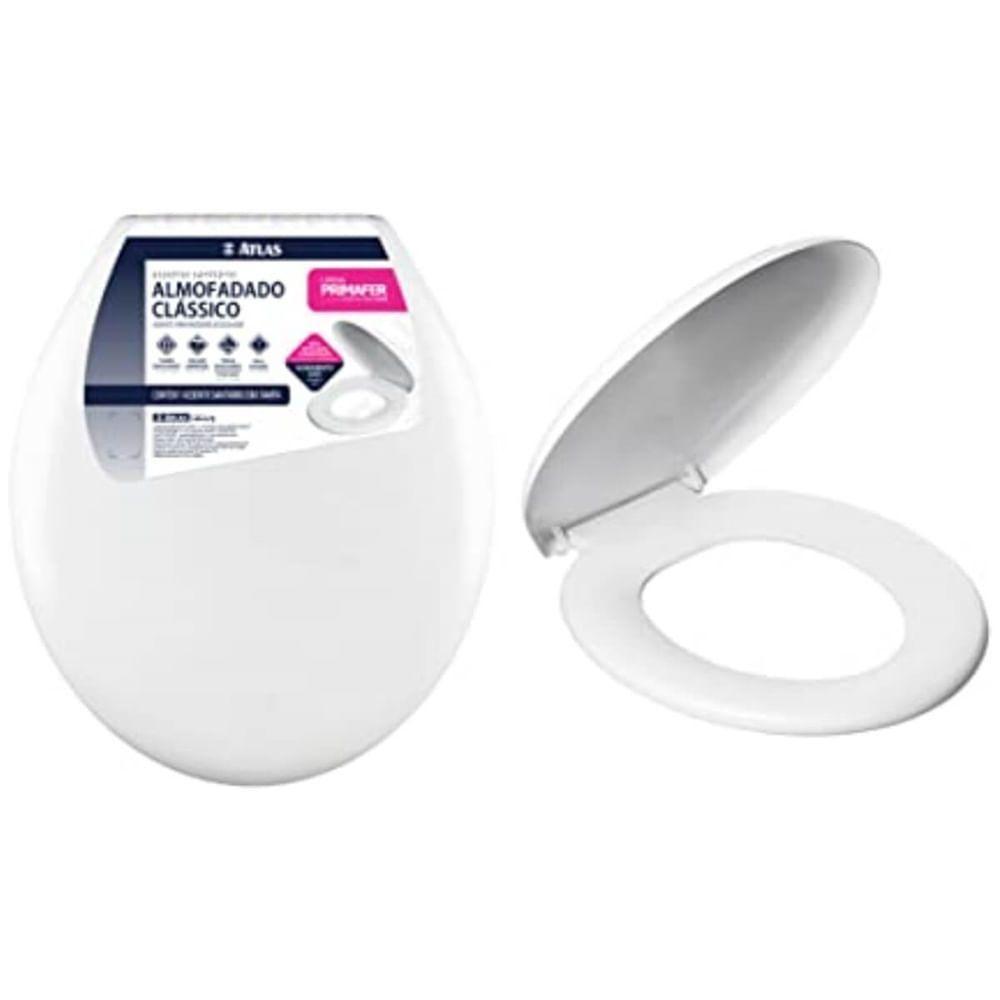 Assento Sanitário Plástico Almofadado Clássico Branco - Pr1063-2 - Pincéis Atlas - 2
