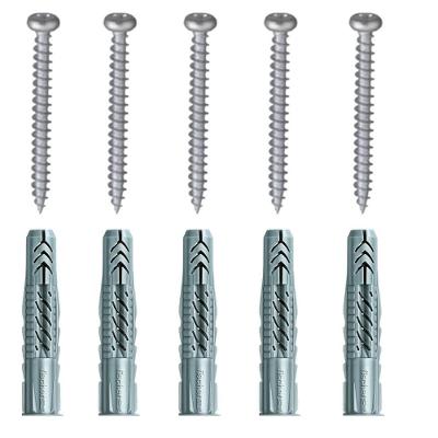 Cartela Com Buchas Ux10 Com Aba E Parafusos Cabeça Panela Com 5 Peças - 602510 - Fischer