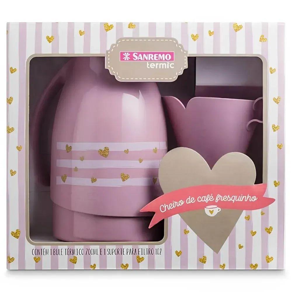 Conjunto De Bule 700ml + Suporte Para Filtro De Café 102 Rosa - Sr1011-60 - Sanremo - 3