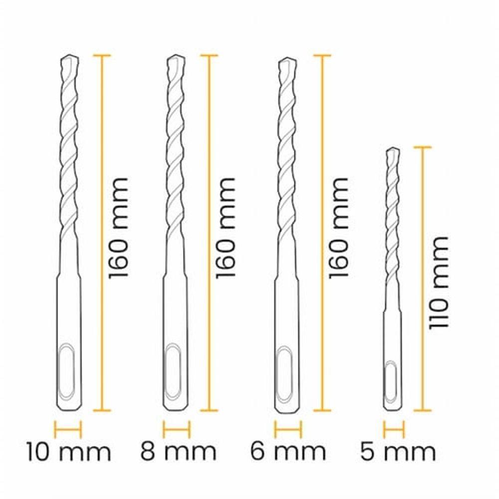 Jogo De Brocas Para Concreto Com 4 Peças - D-74136 - Makita Jogo De Brocas P-concreto 4pcs Makita D-74136 - 2
