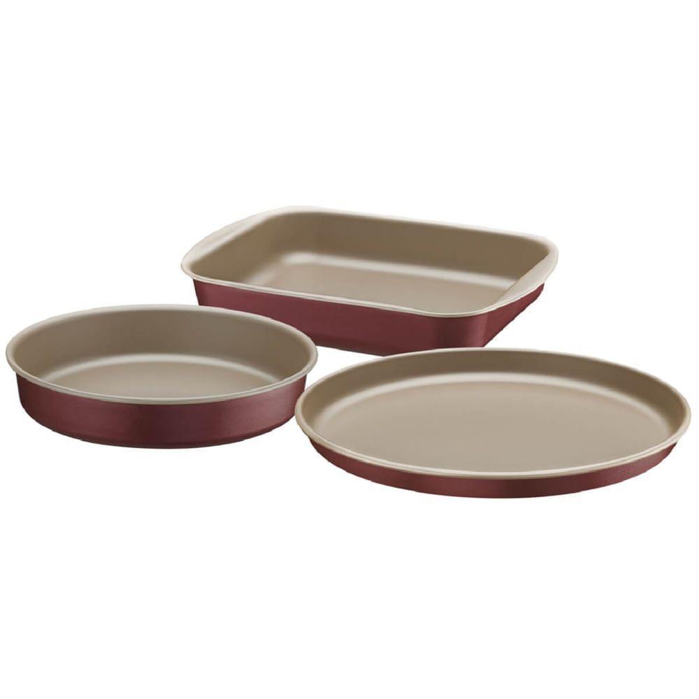 Jogo De Assadeiras Vermelhas Em Alumínio Antiaderentes Com 3 Peças - 20099784 - Tramontina - 1