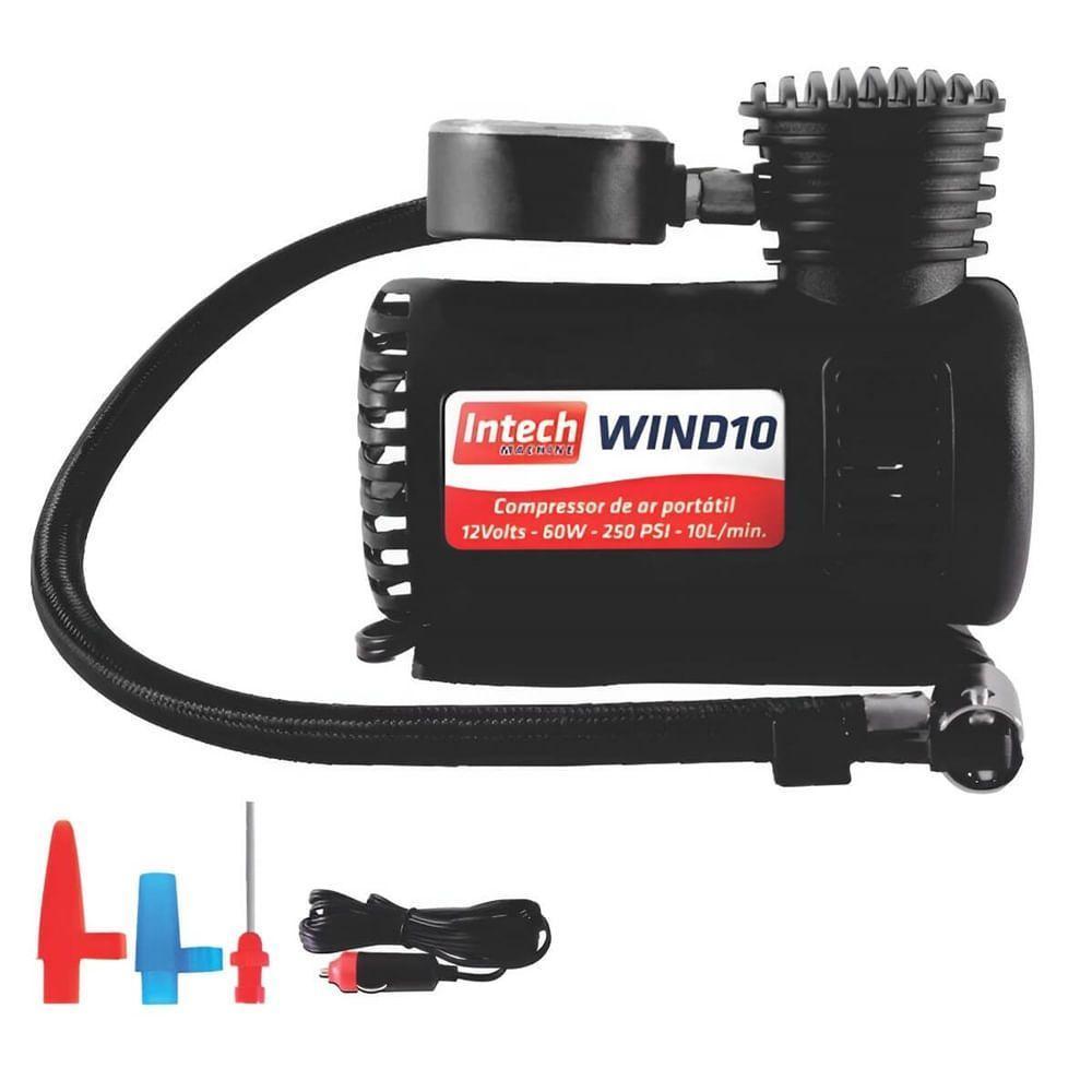 Mini Compressor De Ar 12 Volts 60 Watts - Wind10 - Intech Machine - 1
