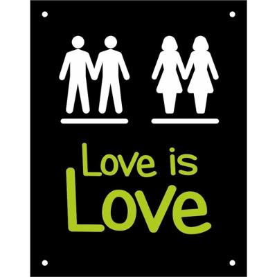 Placa Decorativa Ps 18x23cm Love Is Love - Dec16 - Sinalize Placa Ps 18x23 Love Is Love Fotolum. Sin