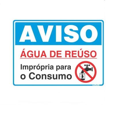 Placa 15x20cm água De Reúso Imprópria Para Consumo - 220bz - Sinalize Placa 15x20 Agua Reuso Impropria P-consu 220bz
