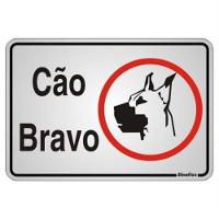 Placa De Alumínio Auto-adesiva 16x23cm Cão Bravo - 150 Ah - Sinalize Placa Auto Ades.16x23cm(cao Bravo Ilus.) 150ah - 1