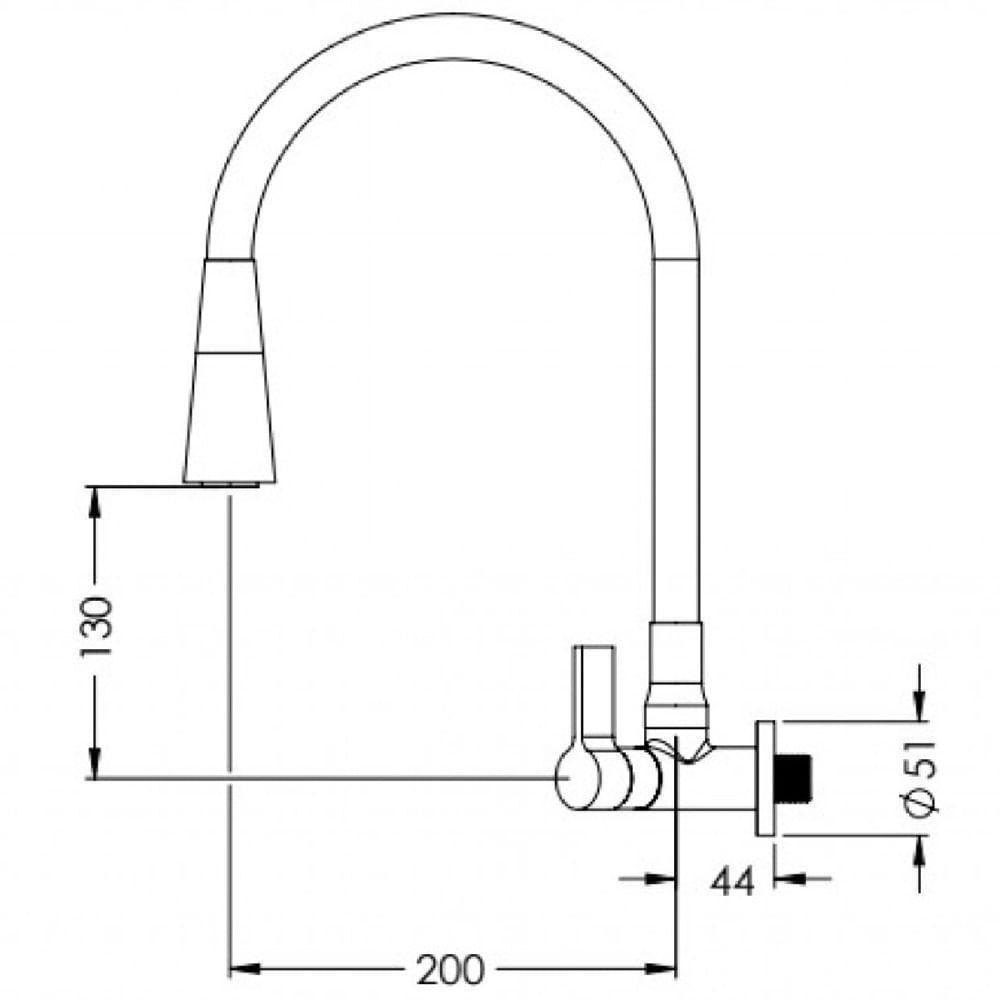 Torneira Para Cozinha Clean Bica Articulada Com Ducha C62 Preta De Mesa - Vtm622cwb - Esteves - 2