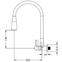 Torneira Para Cozinha Clean Bica Articulada Com Ducha C62 Preta De Mesa - Vtm622cwb - Esteves - 2