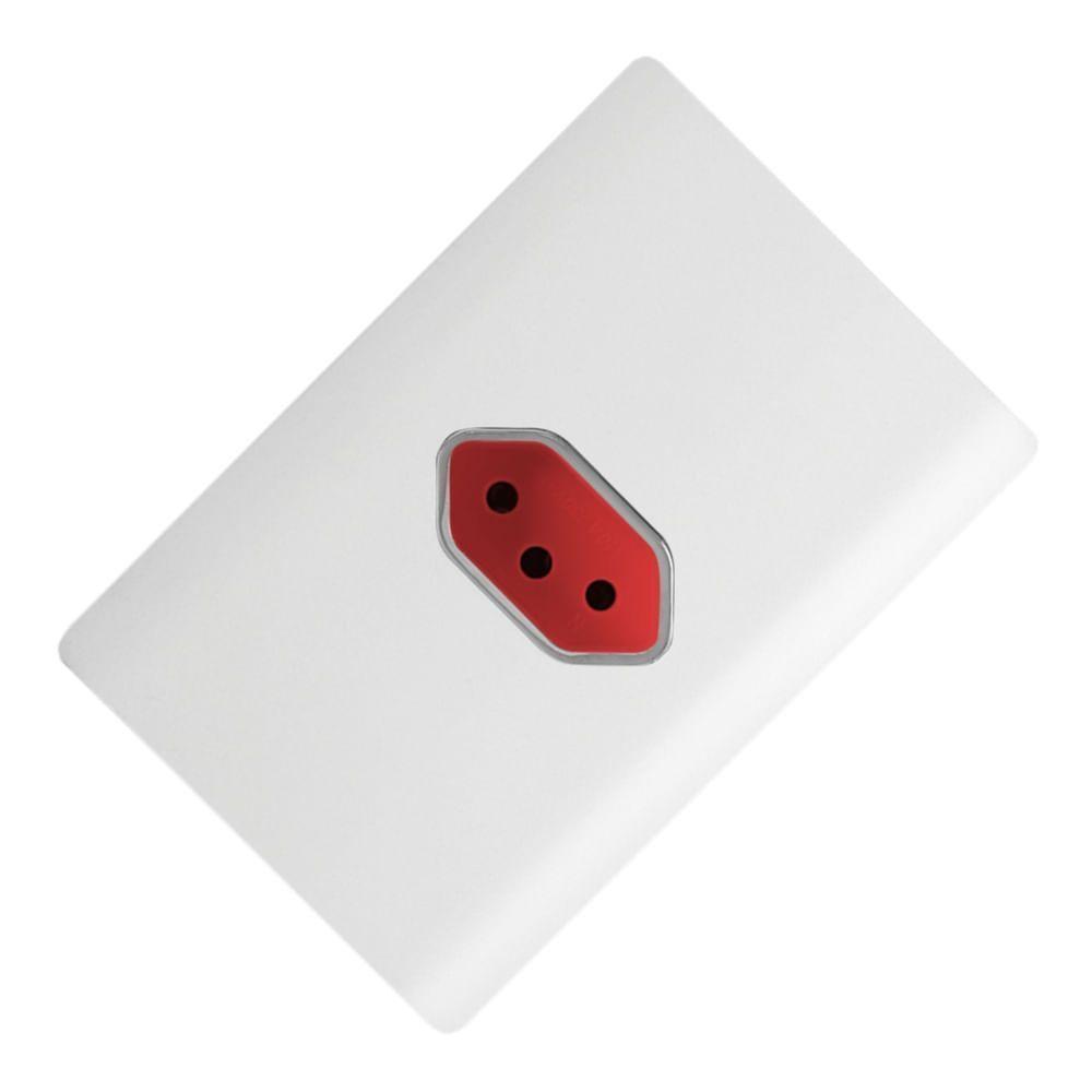 Tomada 2p+t Horizontal De 20 Ampères Vermelha Da Linha Novara - 1200-44 - Dicompel - 4