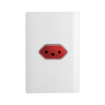 Tomada 2p+t Horizontal De 20 Ampères Vermelha Da Linha Novara - 1200-44 - Dicompel