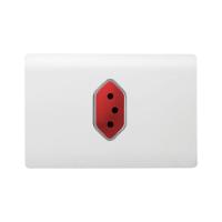 Tomada 2p+t Horizontal De 20 Ampères Vermelha Da Linha Novara - 1200-44 - Dicompel - 2