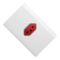 Tomada 2p+t Horizontal De 20 Ampères Vermelha Da Linha Novara - 1200-44 - Dicompel - 3