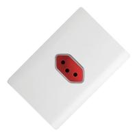 Tomada 2p+t Horizontal De 20 Ampères Vermelha Da Linha Novara - 1200-44 - Dicompel - 4