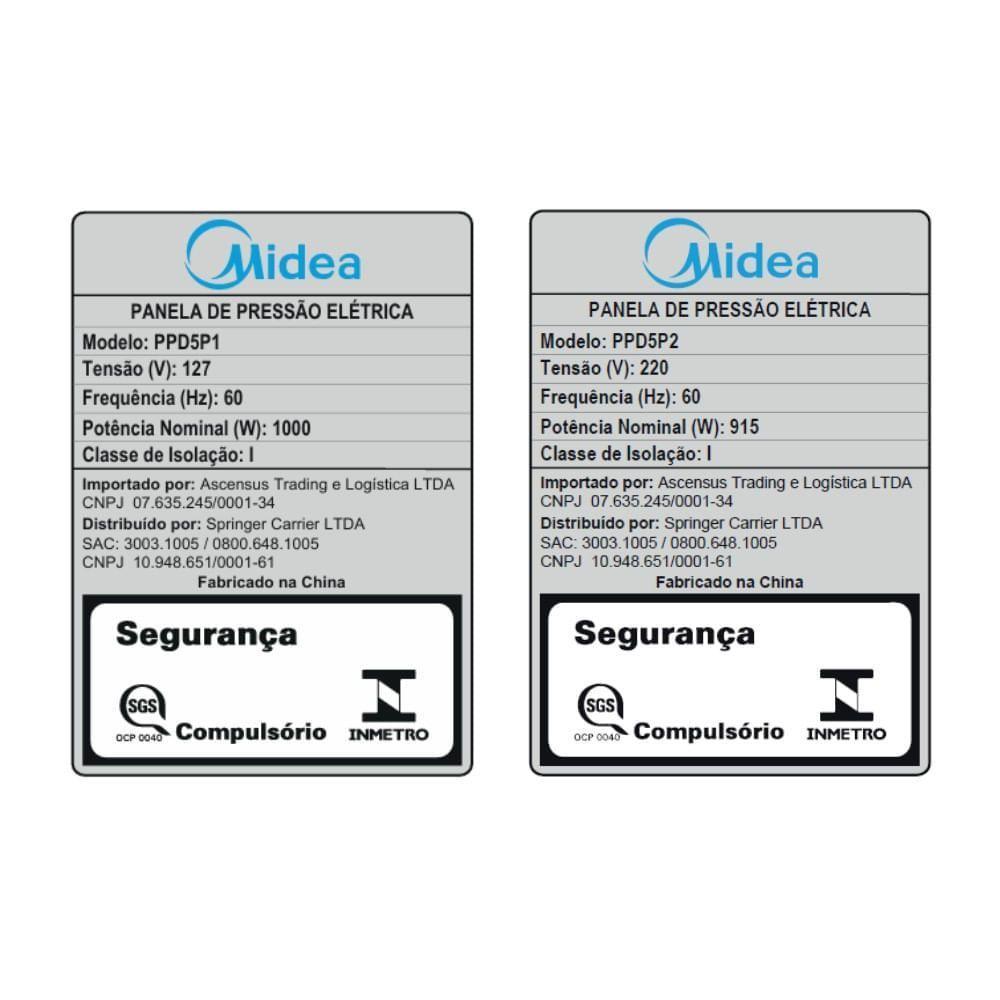Panela De Pressão Elétrica 5L Nutripro Preta Midea PPD5P2 220V - 7