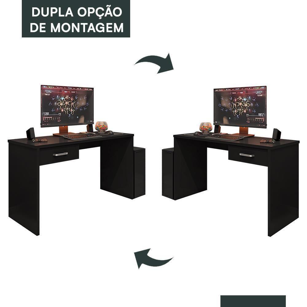 Mesa Para Computador Desk Gamer Drx-9000 Preto Black - Móveis Leão Preto Black - 3