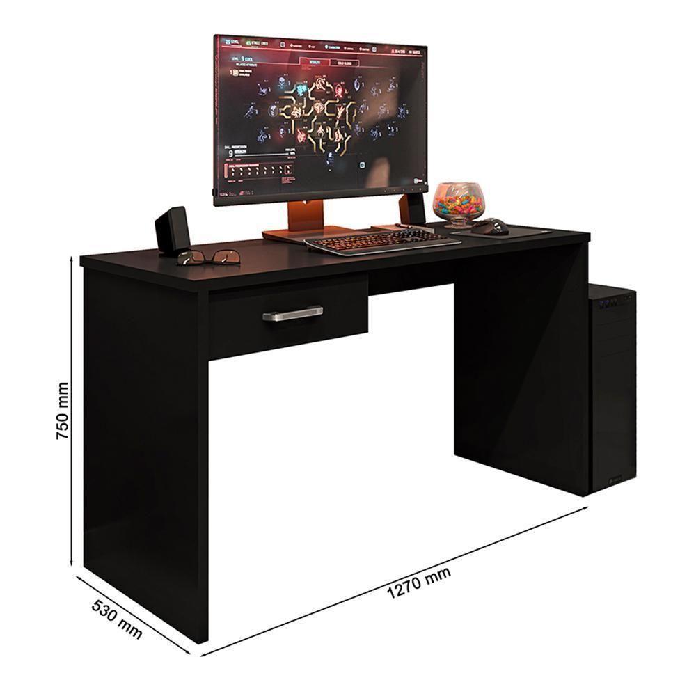 Mesa Para Computador Desk Gamer Drx-9000 Preto Black - Móveis Leão Preto Black - 4