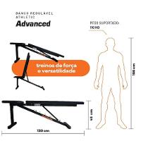 Banco Regulável Athletic Advanced 7 Níveis Reto, Inclinado, Declinado Suporta 110kg Musculação Completa Em Casa - 3