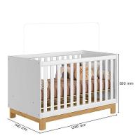 Berço Americano Mini Cama 4315 E Guarda Roupa Com Cômoda 4970 Q Encanto Slim Branco Acetinado Com Colchão Gazin - 5