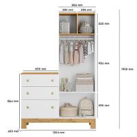 Berço Americano Infantil Mini Cama 4315 E Guarda Roupa Com Cômoda 4970 Q Encanto Slim Branco Acetinado – Qmovi - 5