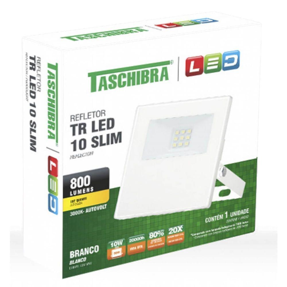Refletor Tr Led Slim Branco 10 Watts 6500k - 15030063-01 - Taschibra - 2