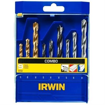 Conjunto De Brocas Para Metal, Madeira E Concreto 9 Peças - 891522 - Irwin Cj.brocas Metal Mad.conc.c-9pcs Irwin 891522