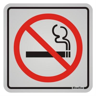 Placa De Alumínio Auto-adesiva 12x12cm Proibido Fumar - 900 Ah - Sinalize Placa 12x12 (proibido Fumar) Sinalize 900ah