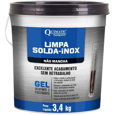 Limpa Solda Inox Não Mancha Gel 3,4 Kilos - Ls2 - Tapmatic Limpa Solda Inox Gel 3,400kg Tapmatic Ls2