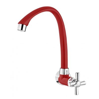 Torneira De Parede Para Cozinha Bica Alta Móvel Cross Vermelho E Cromada - 300000630 - Tigre