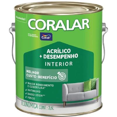 Tinta Acrílica Coralar Pêssego 3,6 Litros - Coral Tinta Acrilica 3,6l Coralar Pessego