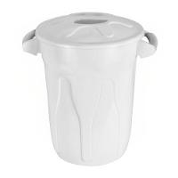 Cesto Plástico Com Tampa Branco 100 Litros 66cm - Cr100b - Jsn - 1