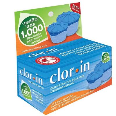 Caixa Com 25 Pastilhas Desinfetante De água Clorin - 308010-un - Nautika