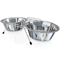 Comedouro Duplo Inox 960ml - 30116 - Chalesco Comedouro Duplo Inox 0,96 Litros - 30116 - Chalesco - 1