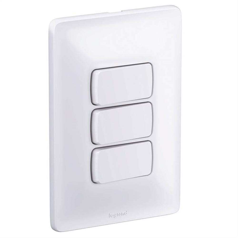 3 Interruptores Paralelos 4x2 10a 250v Zeffia - 680107 - Pial 3 Interruptor Paralelo 10a 250v 4x2 Zeff - 1