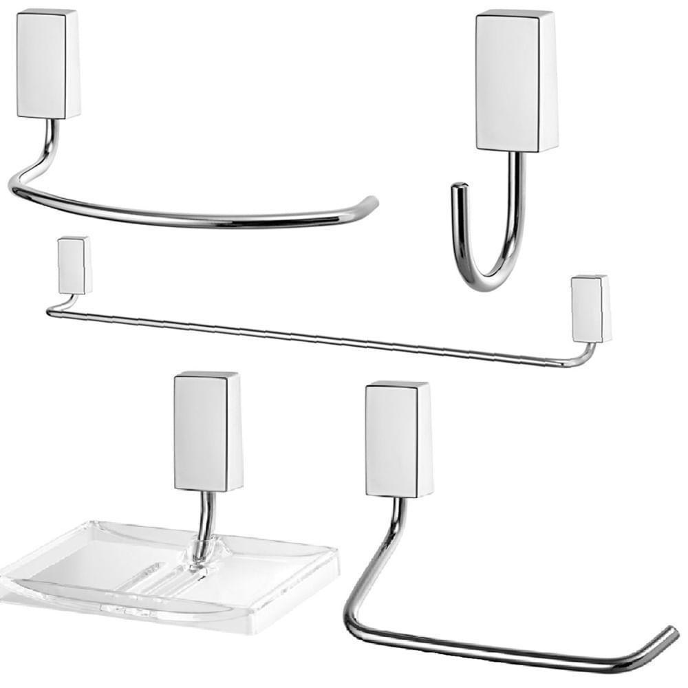 Kit De Acessórios Para Banheiro 5 Peças 2000 C30 - 7041241 - Lorenzetti Kit Acessorios C-5pcs 2000 C30 Lorenzett 7041241 - 1