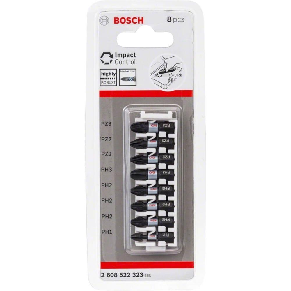 Jogo De Bits Impact Control Power 25mm 8 Unidades - 2608522323 - Bosch - 2