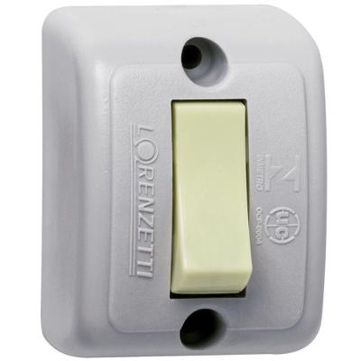 Interruptor Simples De Sobrepor Cinza 10a 250 Volts - 1063-n - Lorenzetti Interruptor Simples Sobrepor Cinza 10a 250v