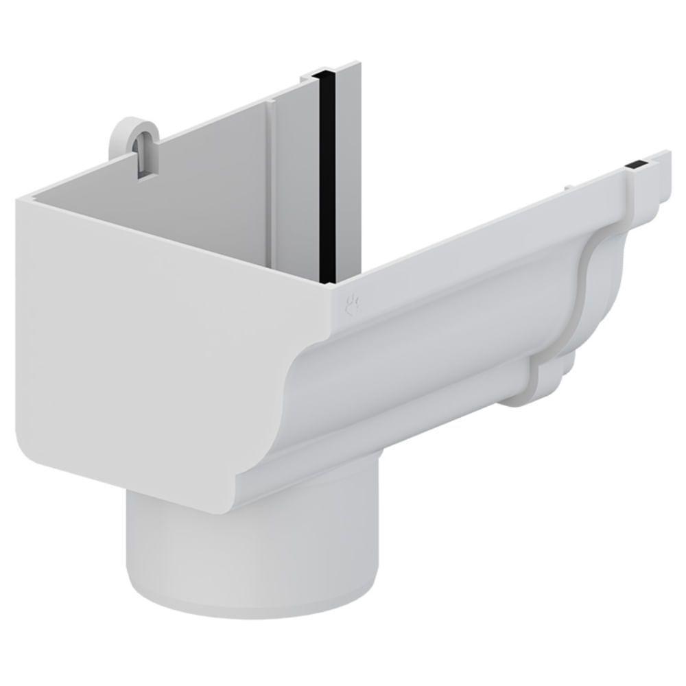 Bocal Esquerdo Circular Aquapluv Style Branco - 32029647 - Tigre Bocal Calha Circular Esquerda Aquapluv Style Branc - 1