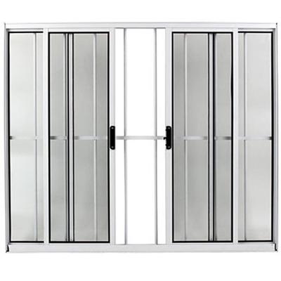 Vitrô De Correr 4 Folhas Sem Bandeira Com Grade Branco 100 X 200 - Facce Vitro Correr 4fl 100x200 Com Grade Br Facce