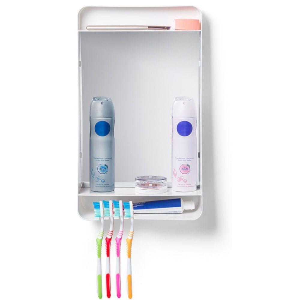 Armário Com Espelho Básico Em Plástico - Pr6100-1 - Pincéis Atlas - 3