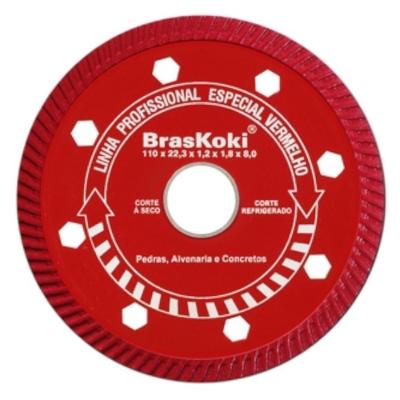 Disco Diamantado 110mm Tubojet Vermelho - 22.0940202 - Braskoki Disco Diamantado Turbojet 110mm Vermelho